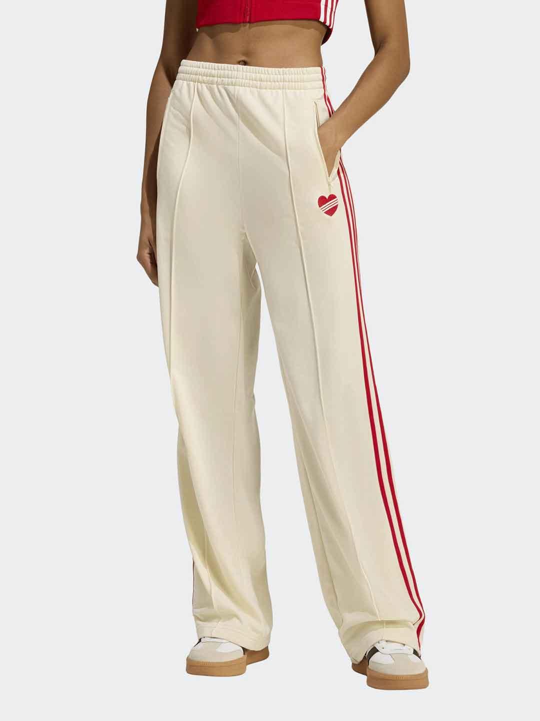 Adidas Firebird pantalone panna con cuore