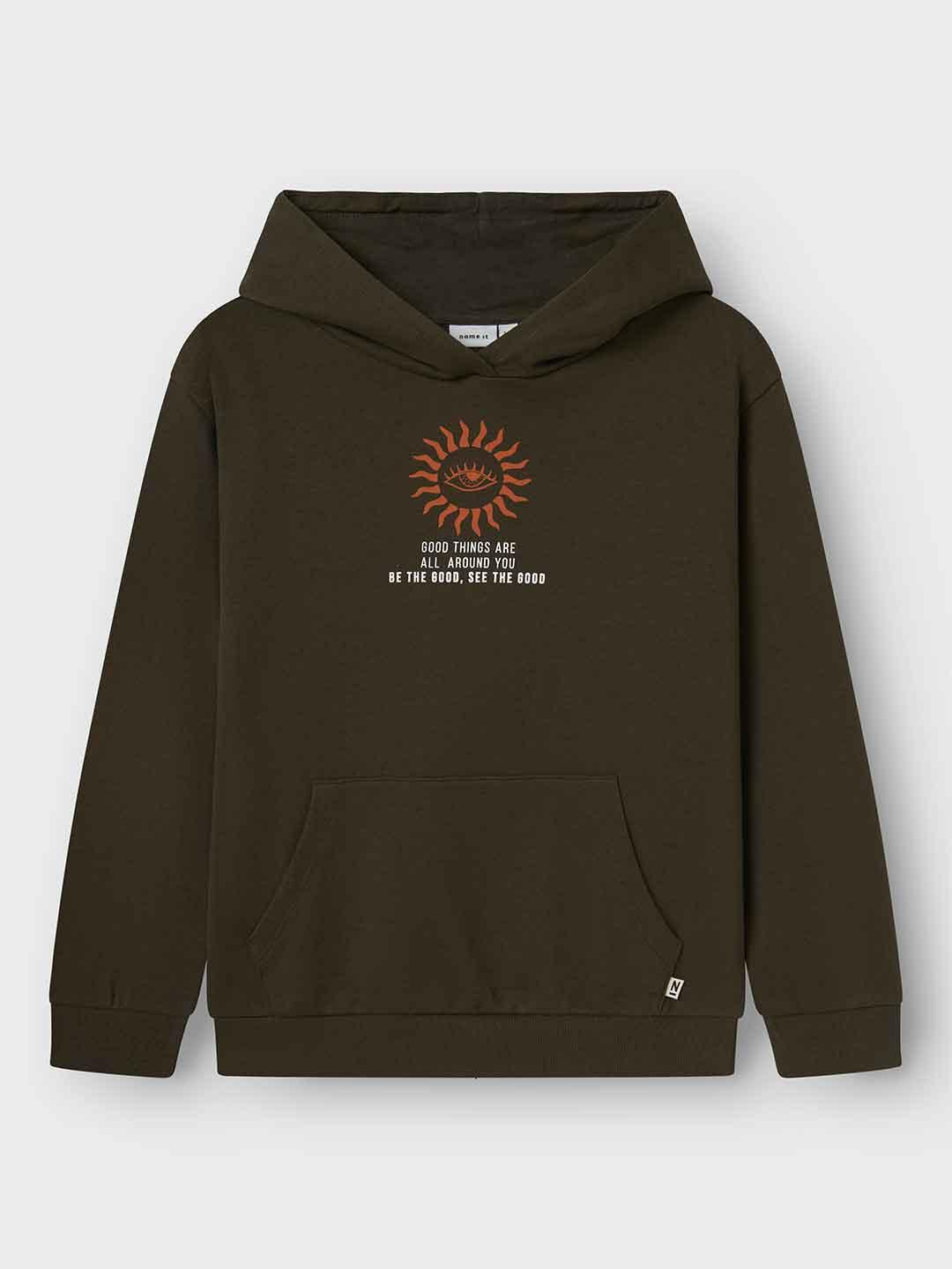 Name It felpa kids marrone con cappuccio