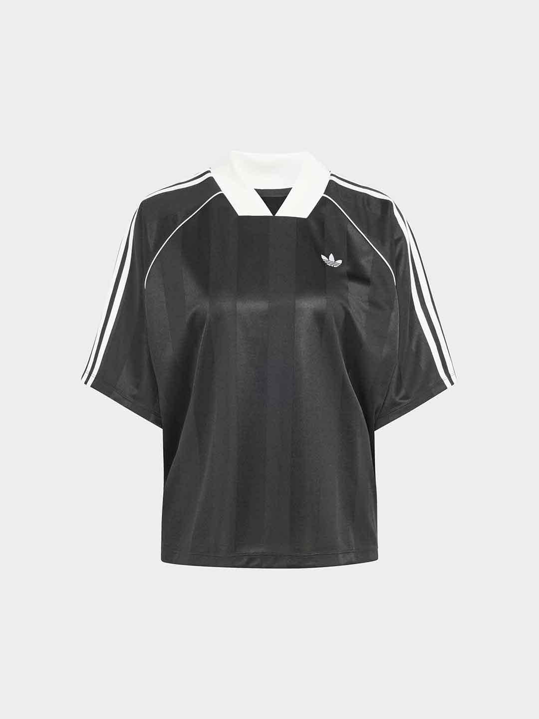 Adidas t-shirt nero collo a contrasto
