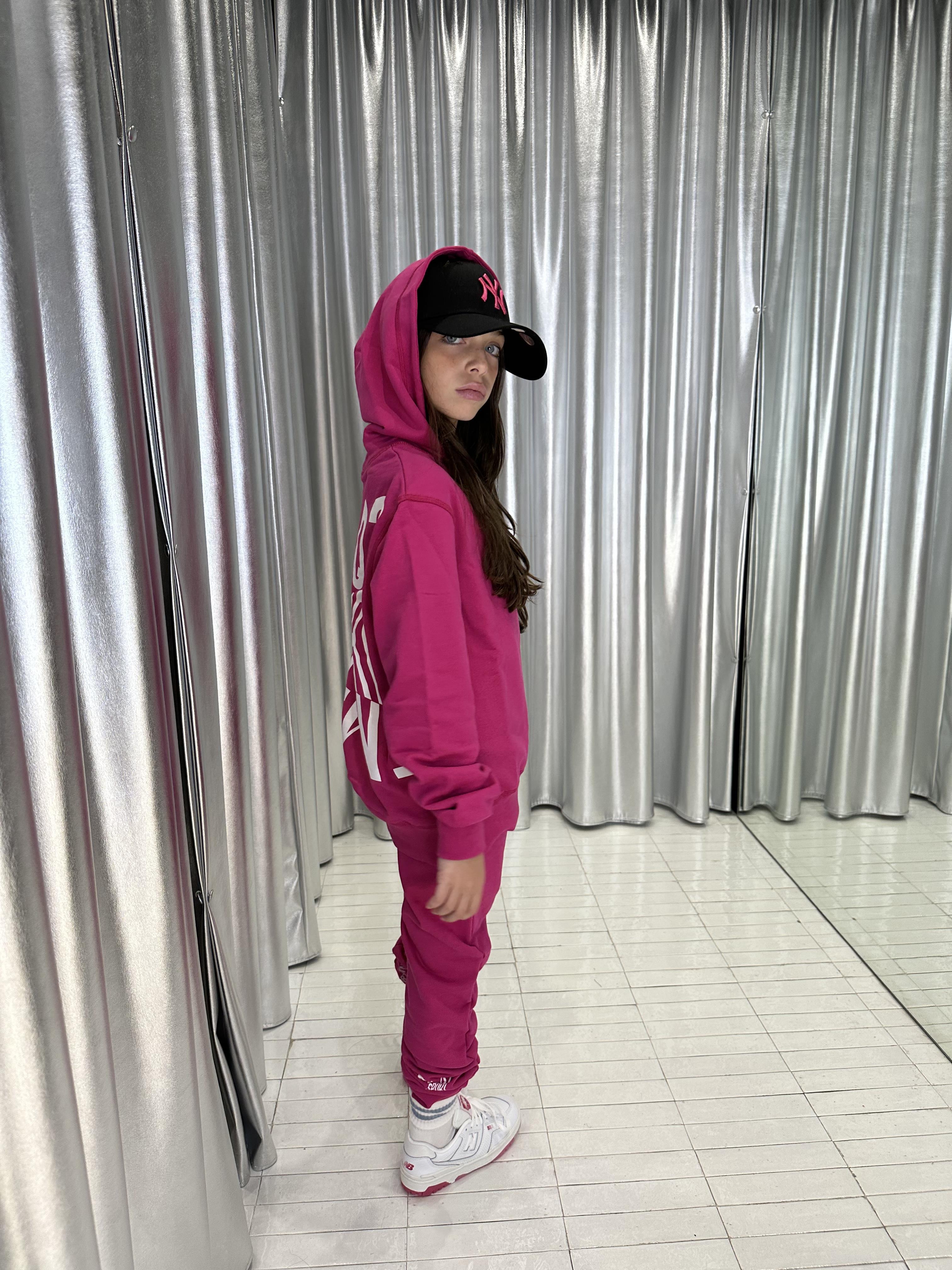 Dsquared 2 felpa kids fucsia con cappuccio