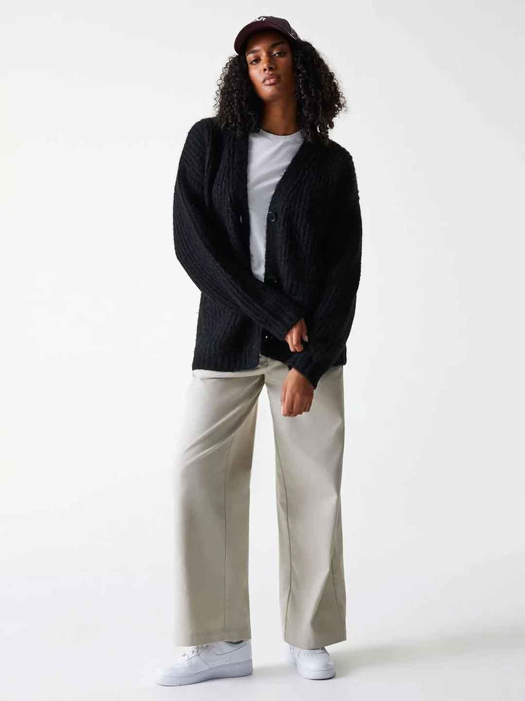 New Era cardigan nero NY con logo nero