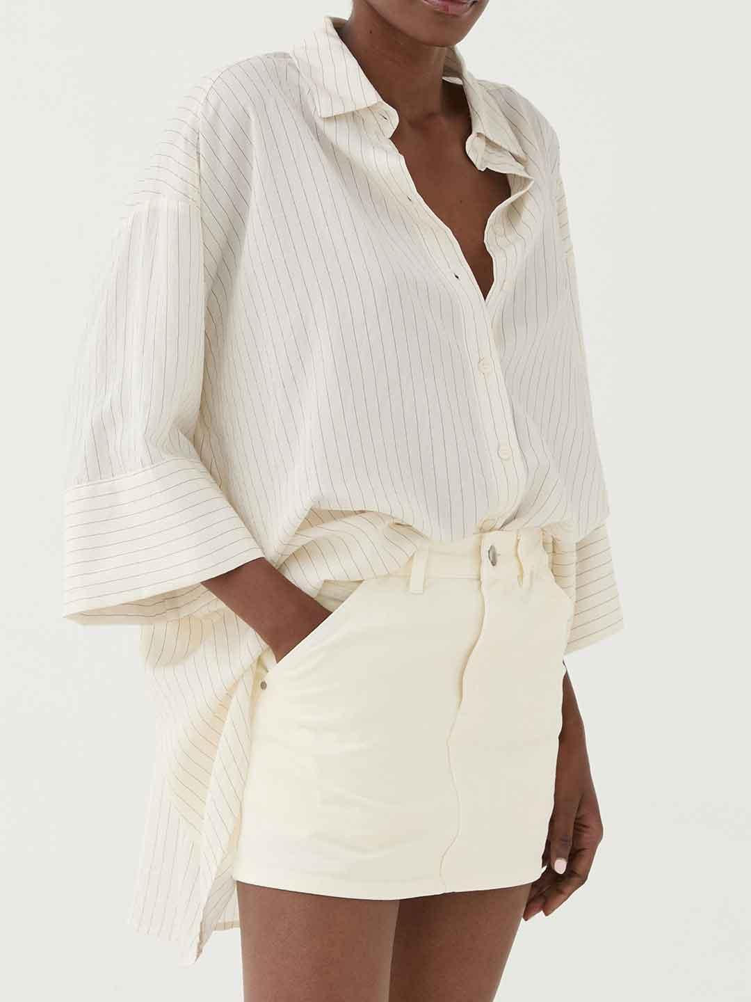 Eleh camicia panna con righe nere