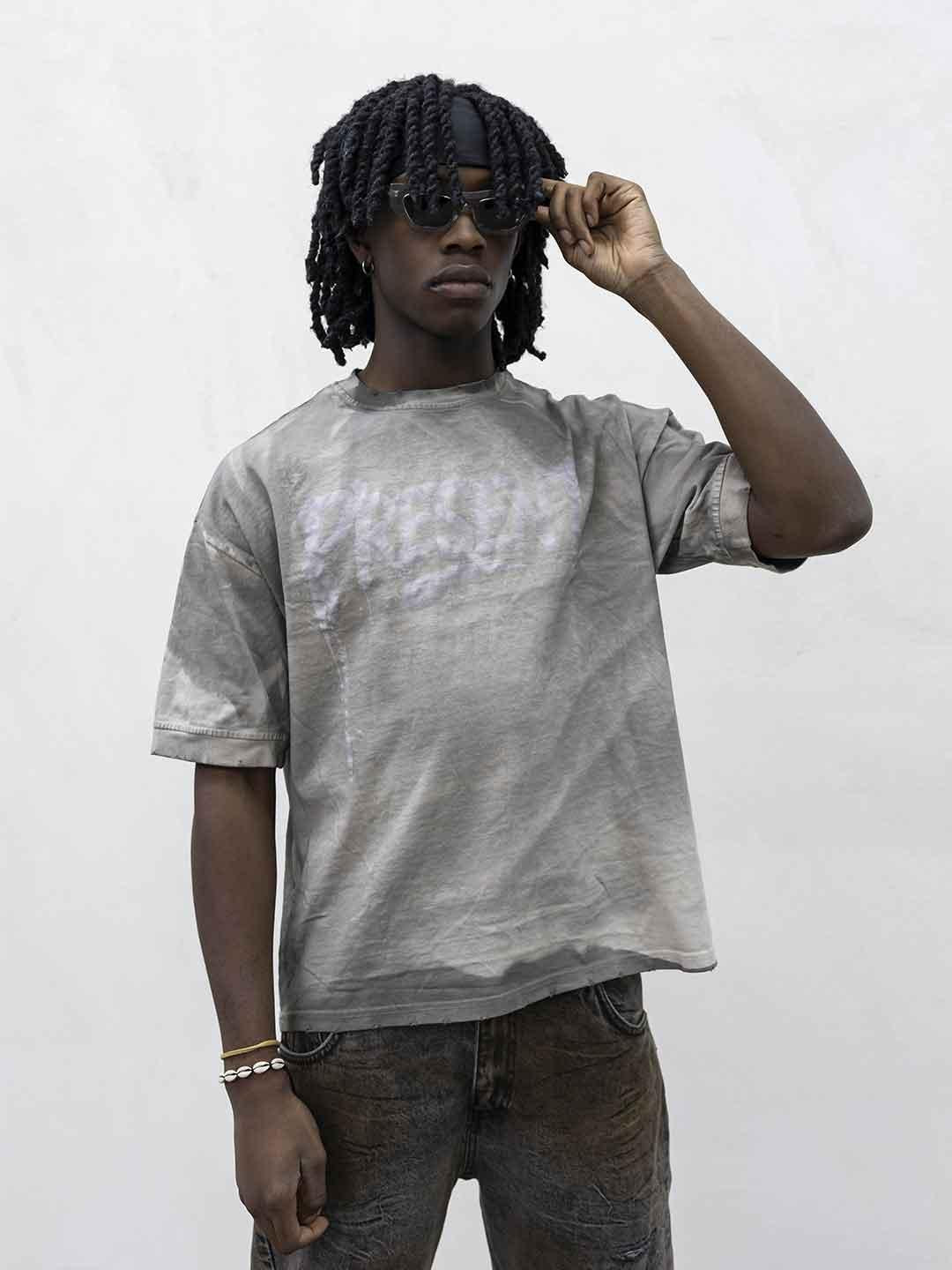 Present Day t-shirt beige con grafica