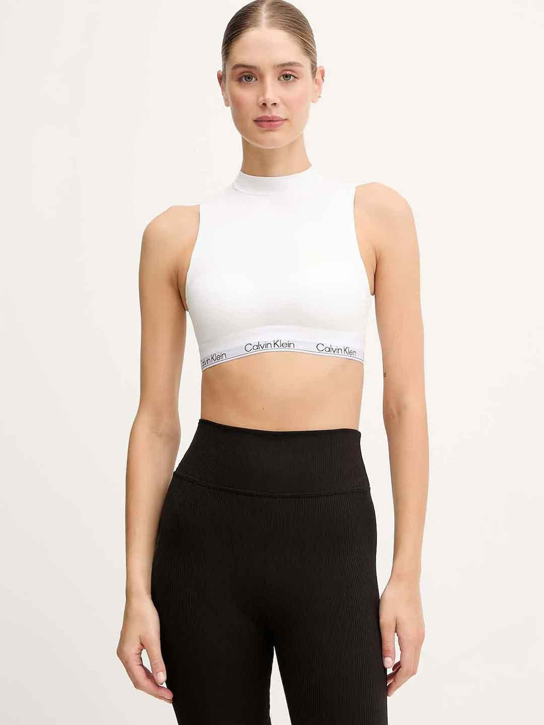 Calvin Klein top bianco a lupetto