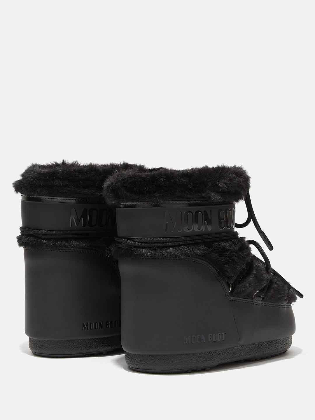Moon Boot Icon Low stivale nero con pelliccia