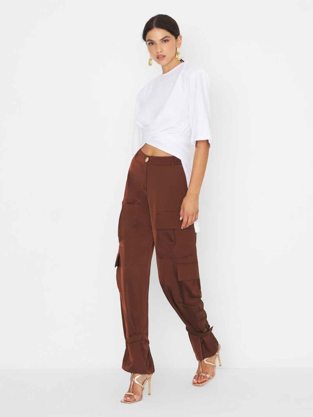 Silence Twisty t-shirt bianco con spalline