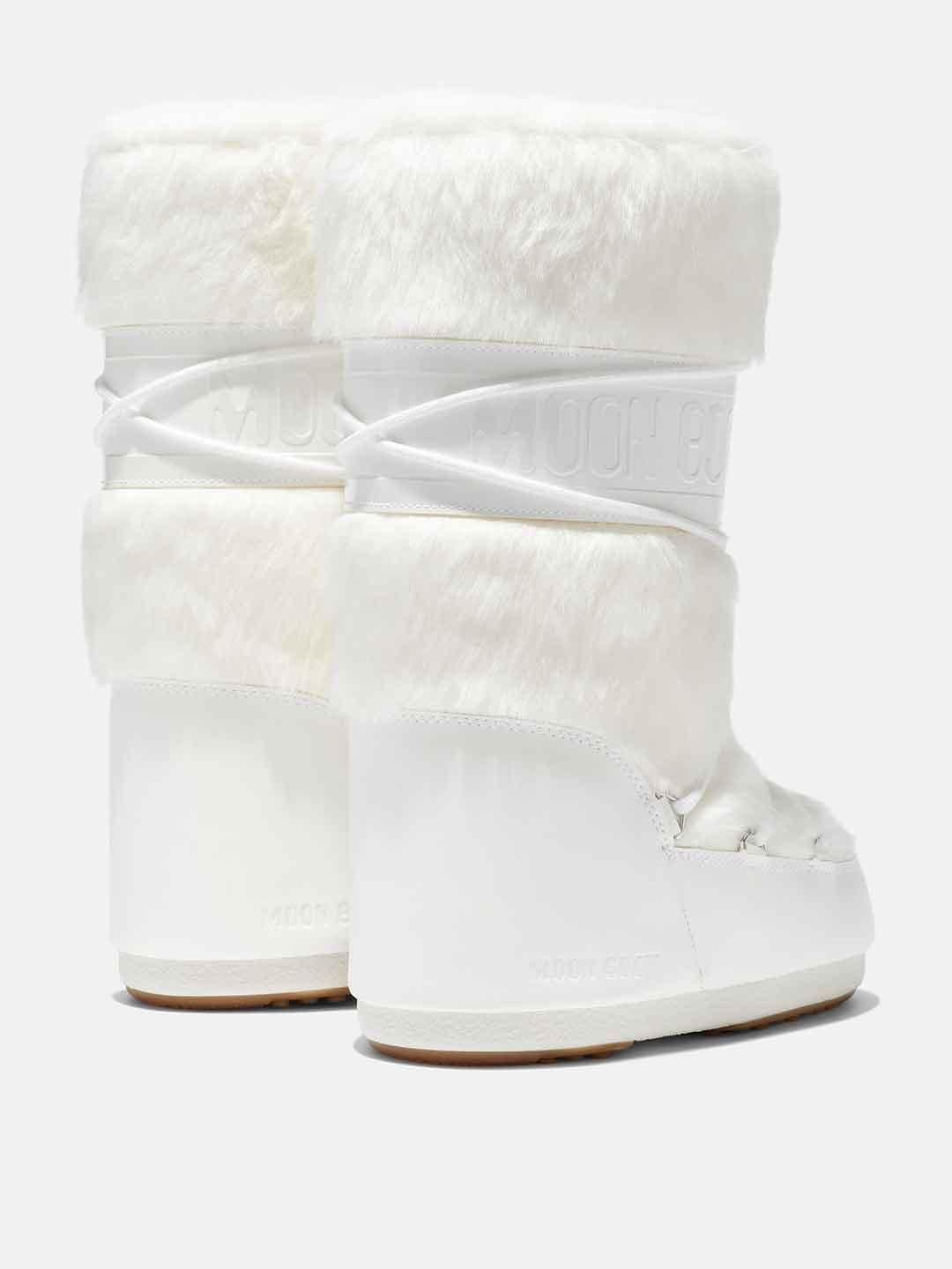 Moon Boot Icon stivale bianco con pelliccia