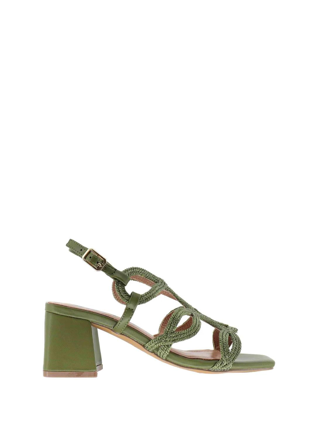 Bibi Lou Jane sandali verde in corda
