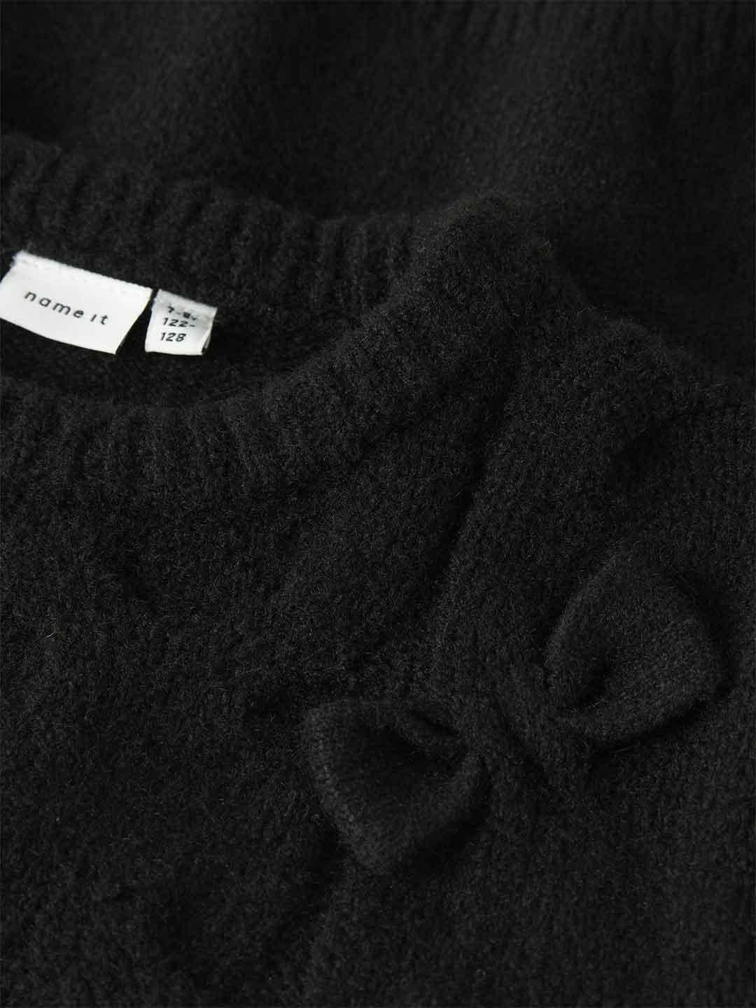 Name It maglione kids nero con fiocchi