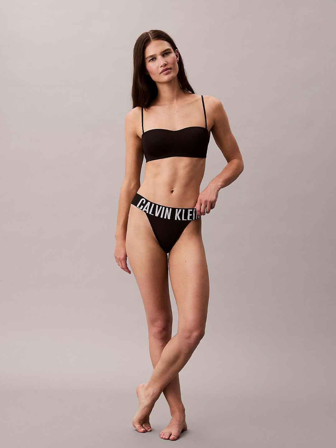 Calvin Klein slip nero con elastico grande logato
