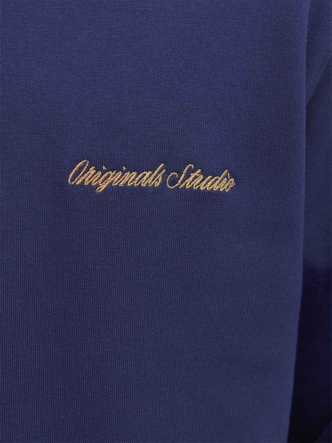 Jack & Jones felpa blu con metà zip