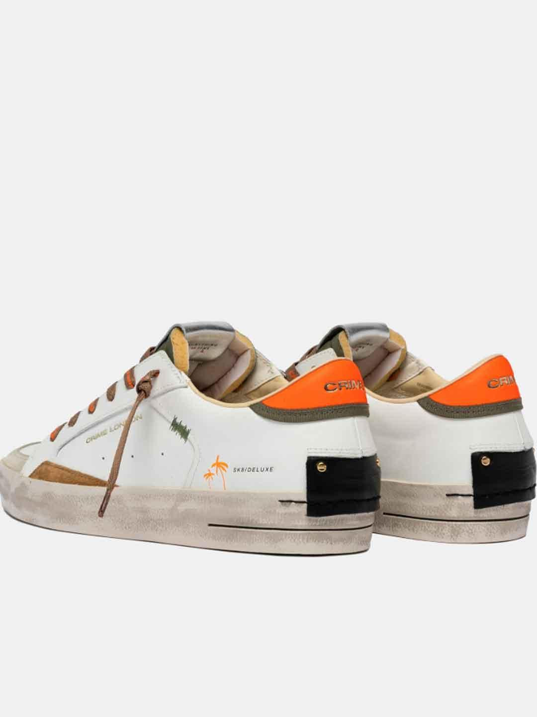 Crime SK8 Deluxe sneakers bianco e arancio