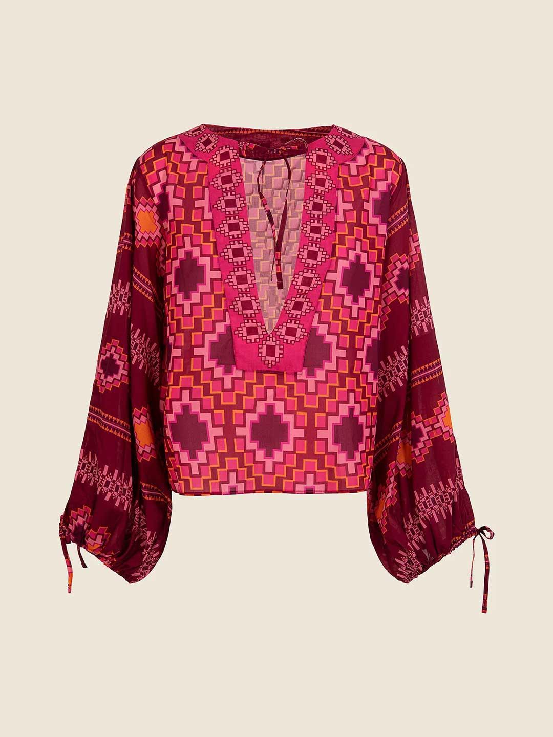 Me Fui camicia fucsia crop