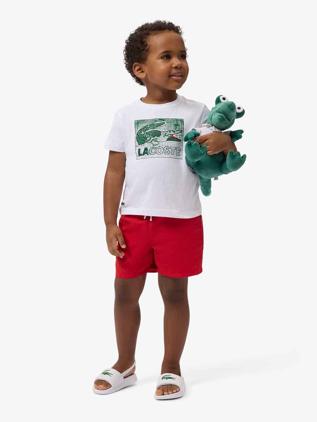 Lacoste costume kids rosso con logo