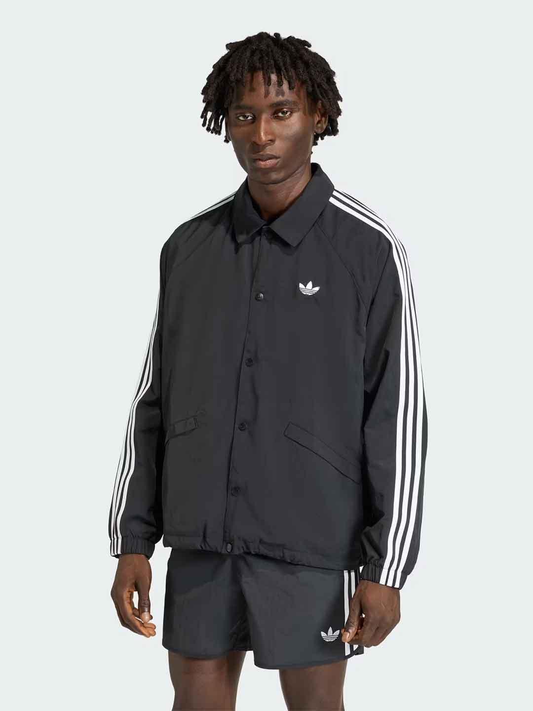 Adidas giubbino nero con bande bianche
