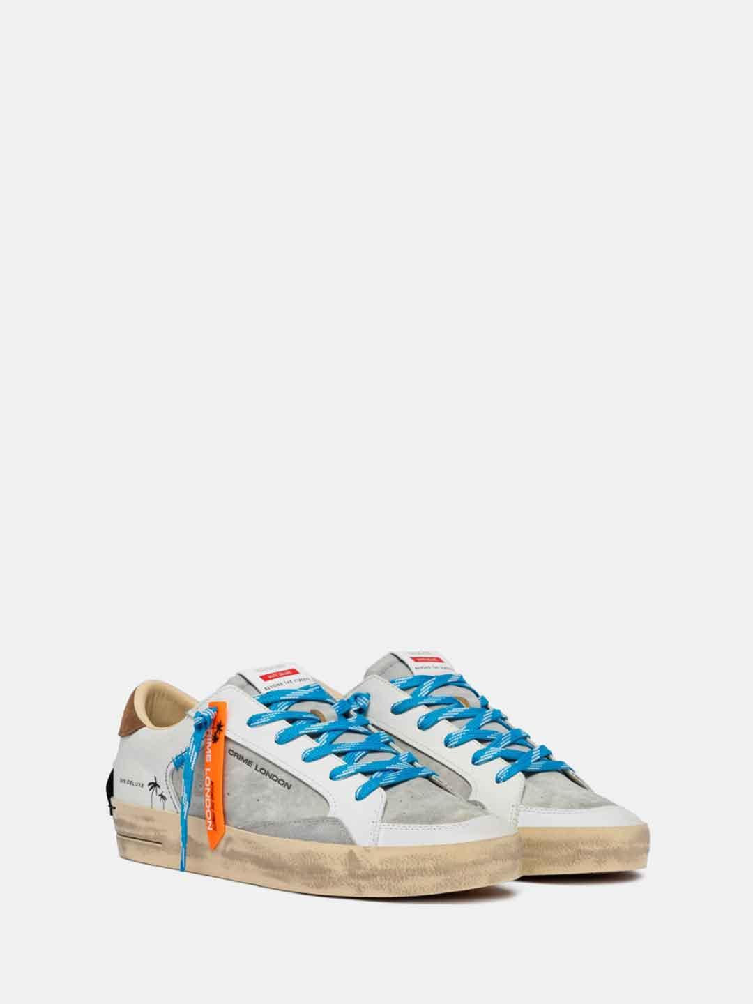 Crime Sk8 Deluxe sneakers bianco tab cuoio