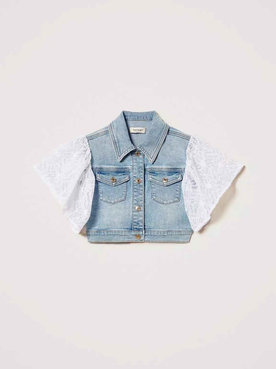 Twinset giacca kids in denim crop