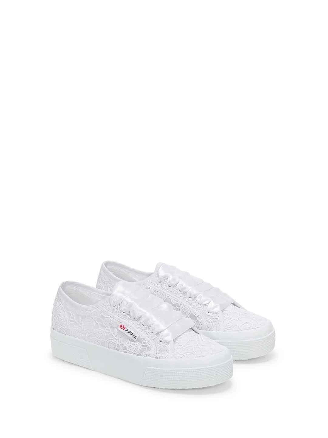 Superga 2740 Flower sneakers bianco in macrame<BR/>