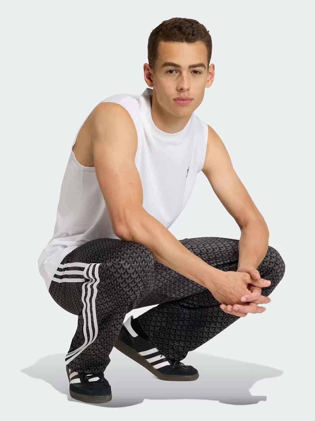 Adidas Firebird pantalone nero multilogo