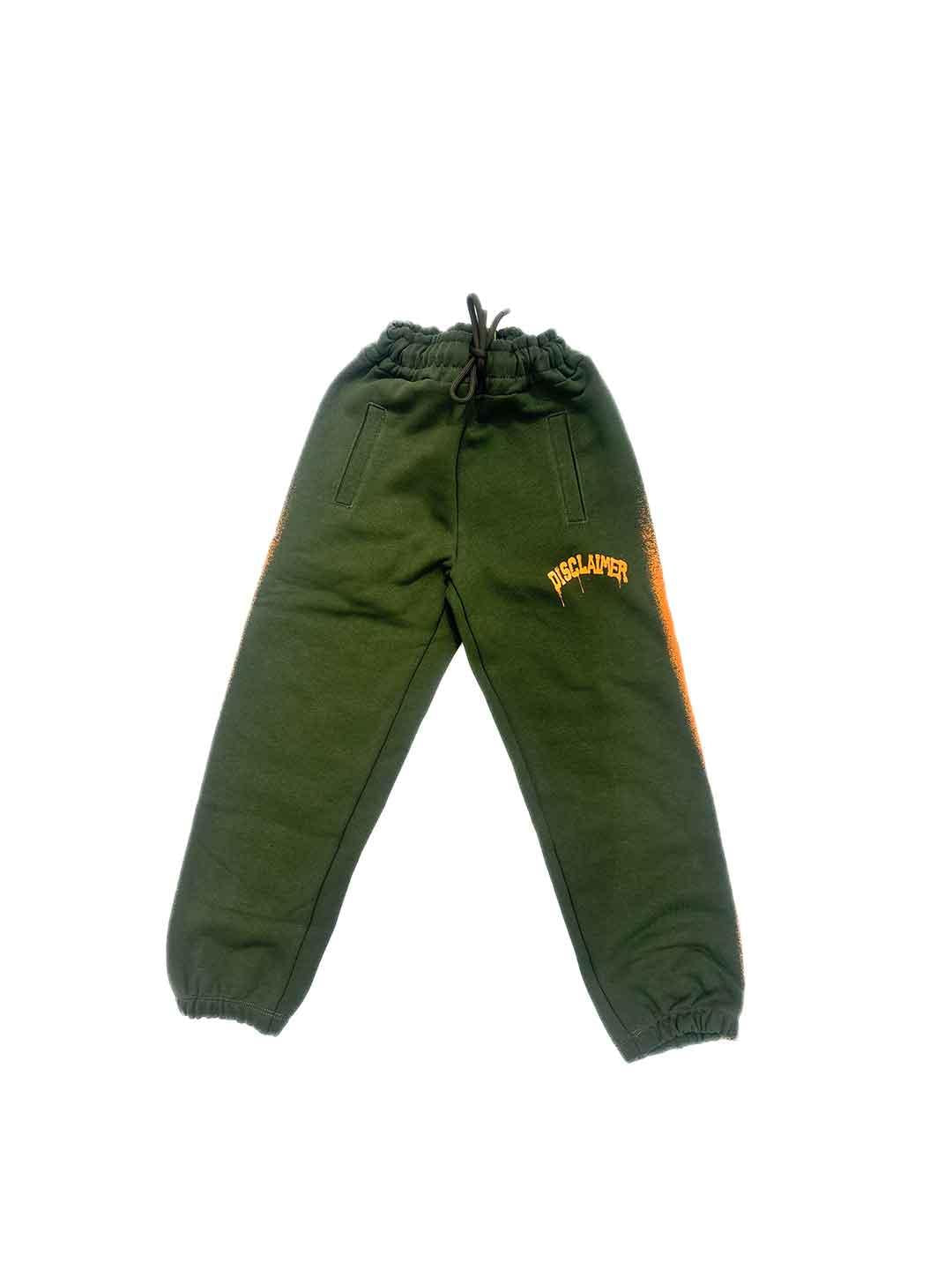 Disclaimer pantaloni kids verde e arancio
