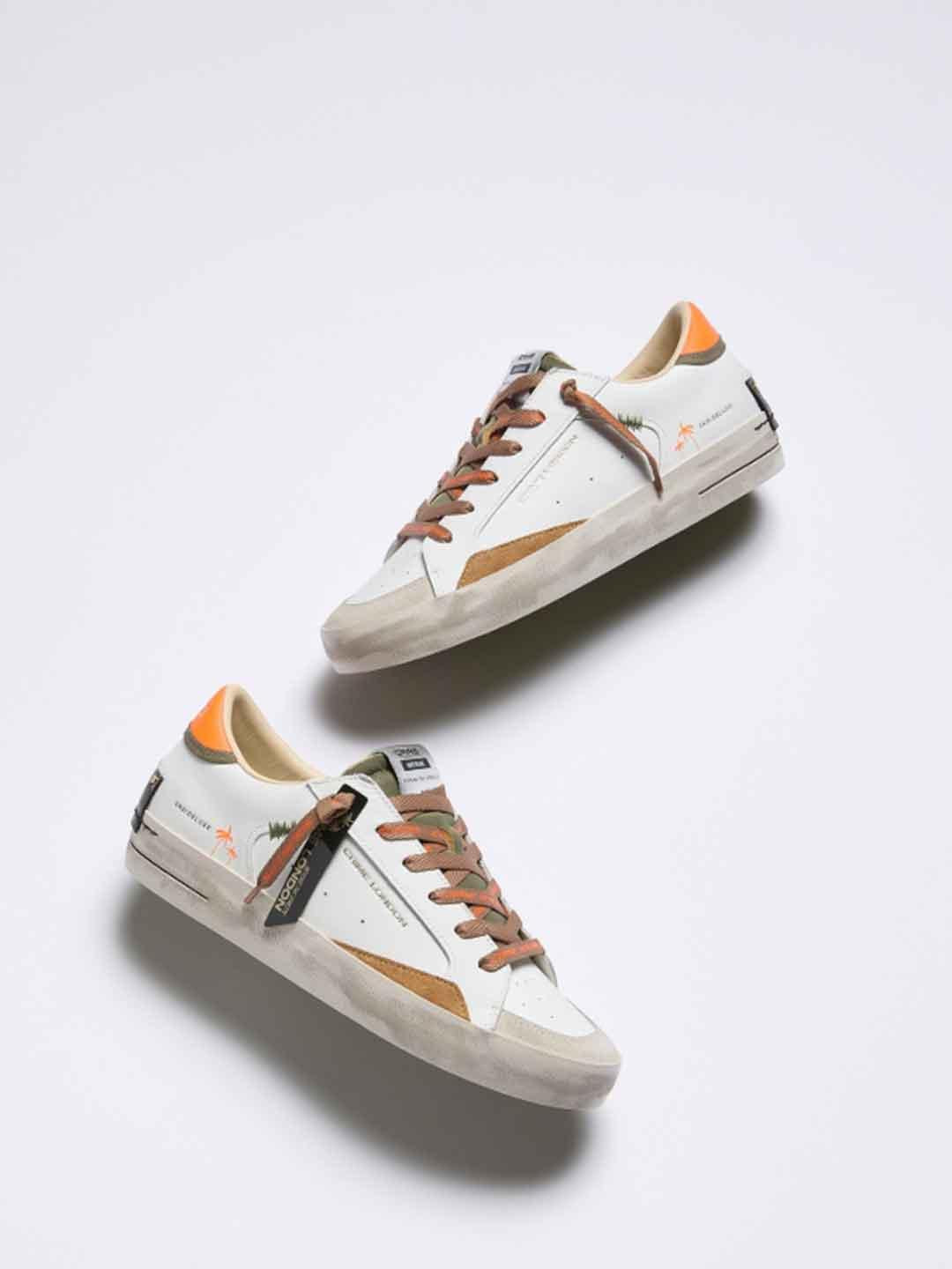 Crime SK8 Deluxe sneakers bianco e arancio