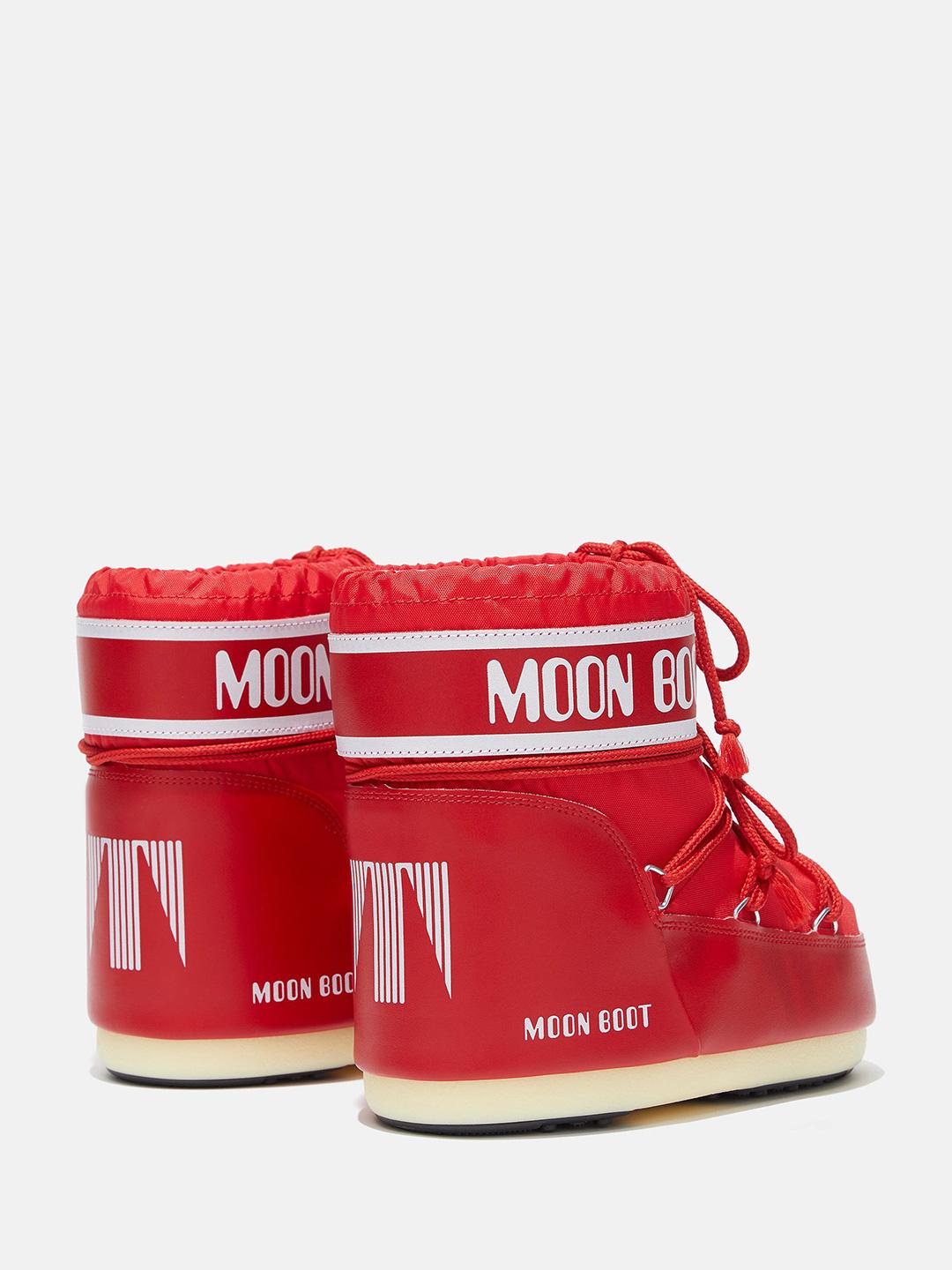 Moon Boot Icon Low stivali kids rosso basso in Nylon