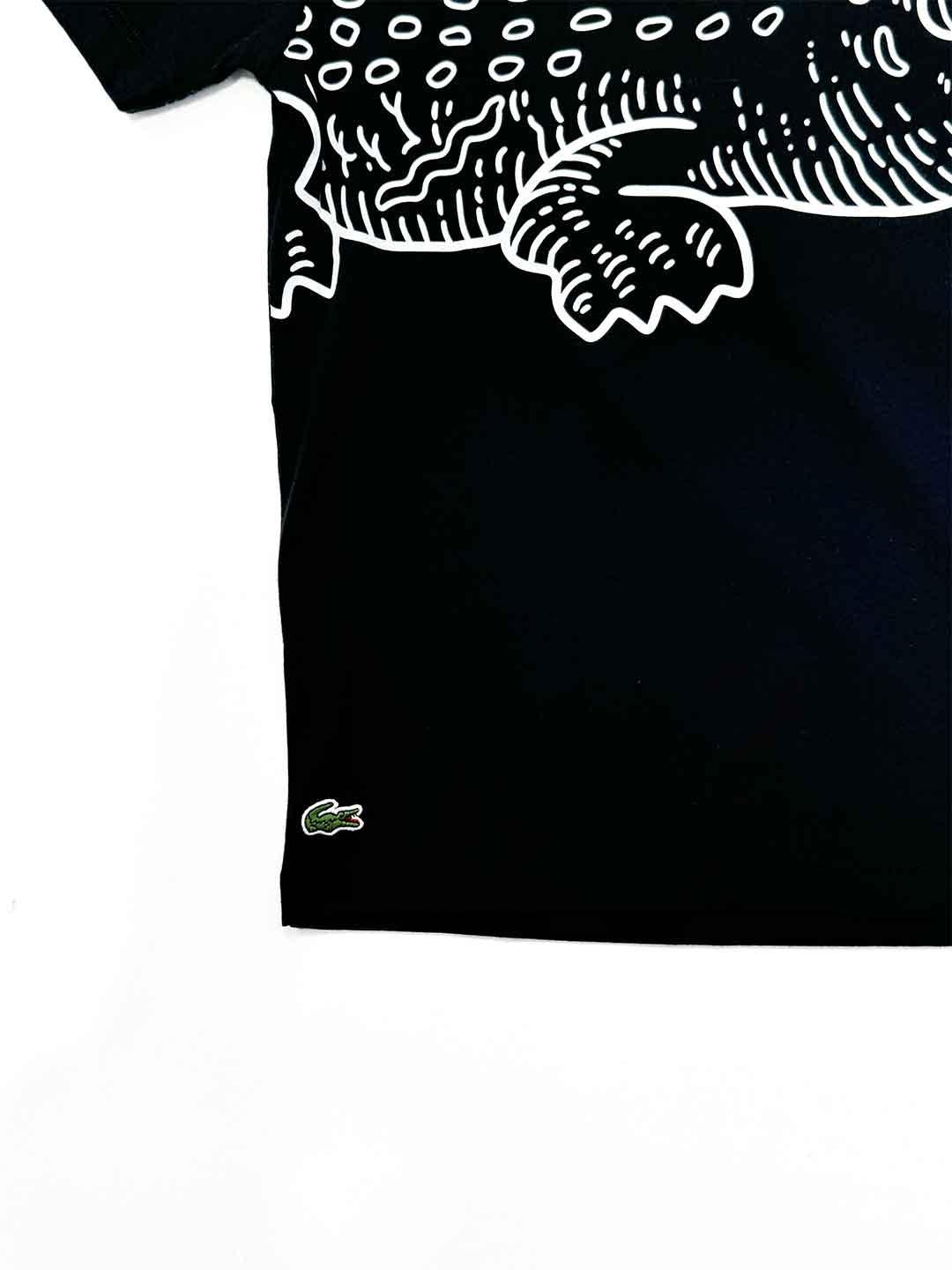 Lacoste t-shirt kids nero con big logo