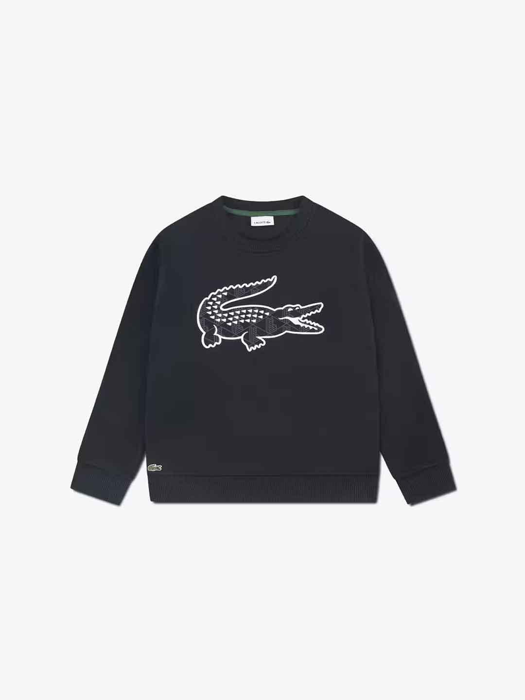 Lacoste felpa kids nero con logo bianco