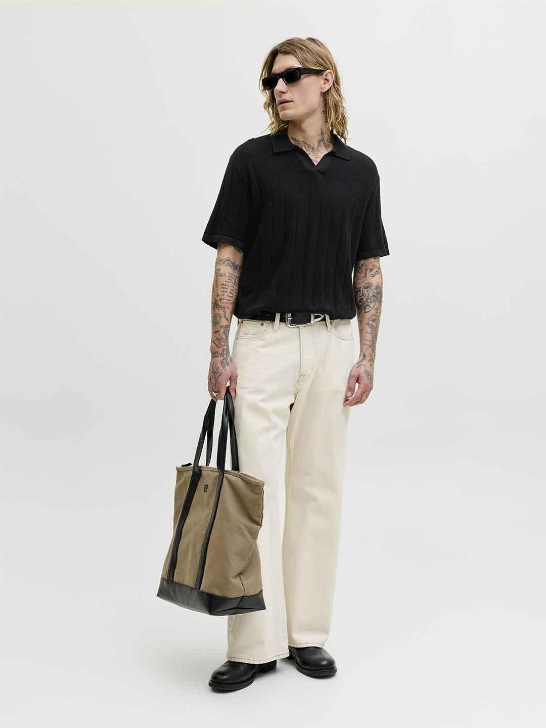 Jack & Jones polo nero in maglia