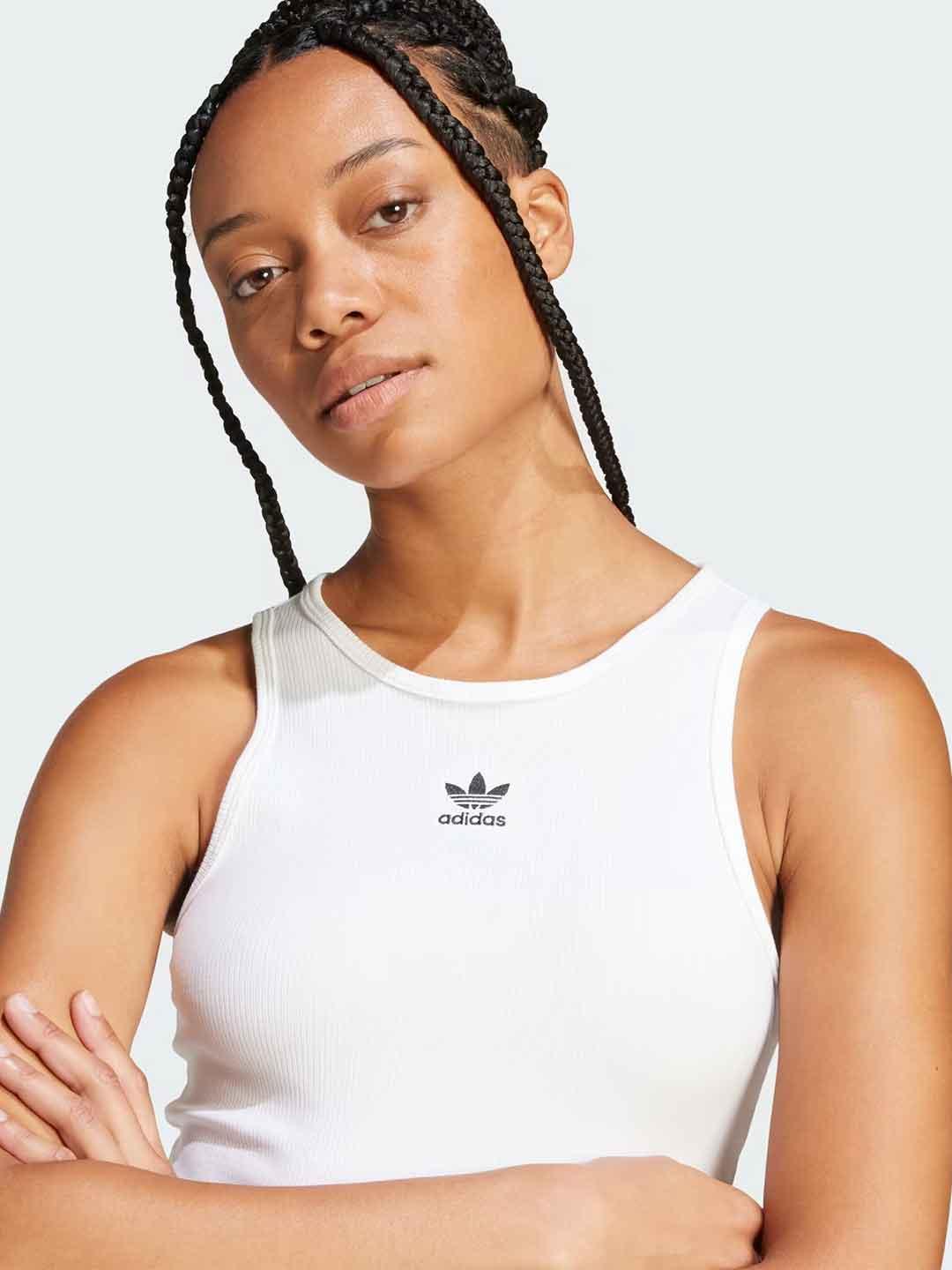 Adidas Essential Ribbed canotta bianco