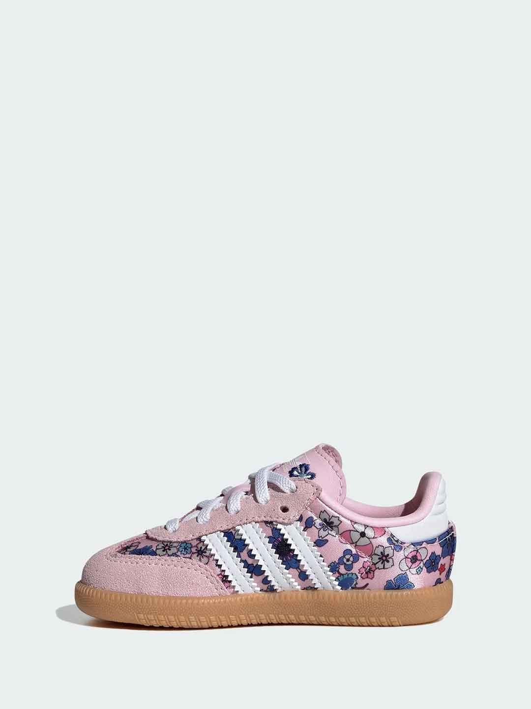 Adidas Samba OG sneakers kids rosa con fiori