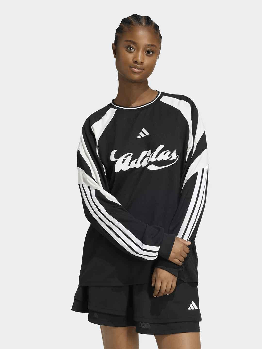 Adidas t-shirt nero manica lunga