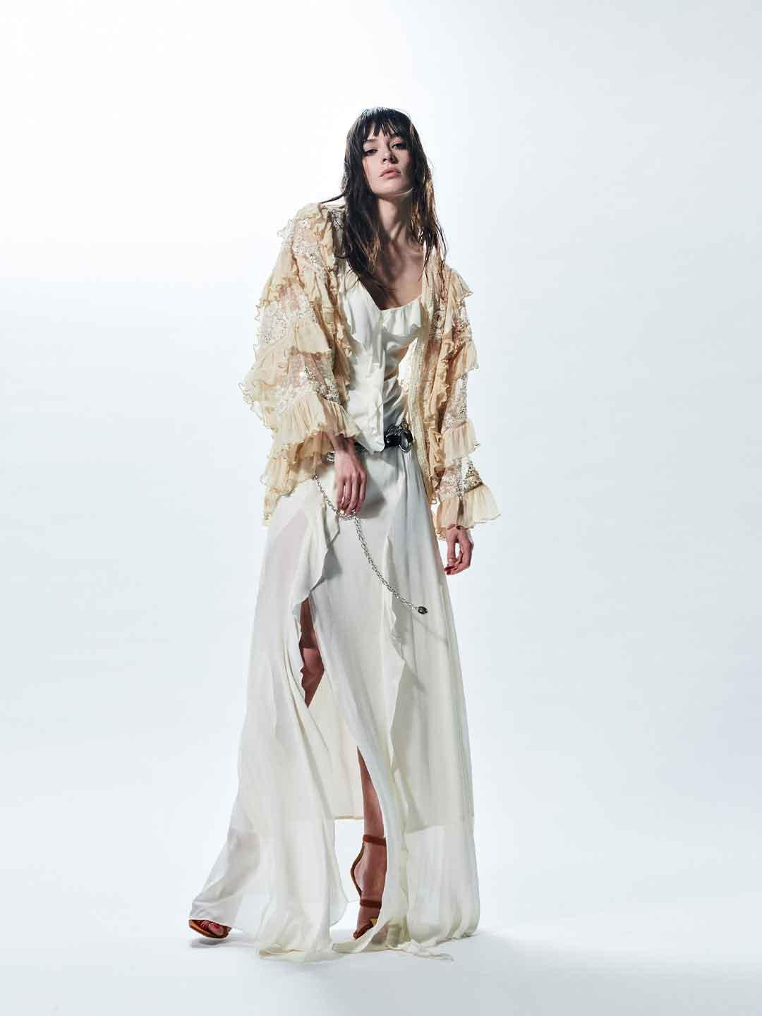 Aniye By Layla cardigan beige in pizzo