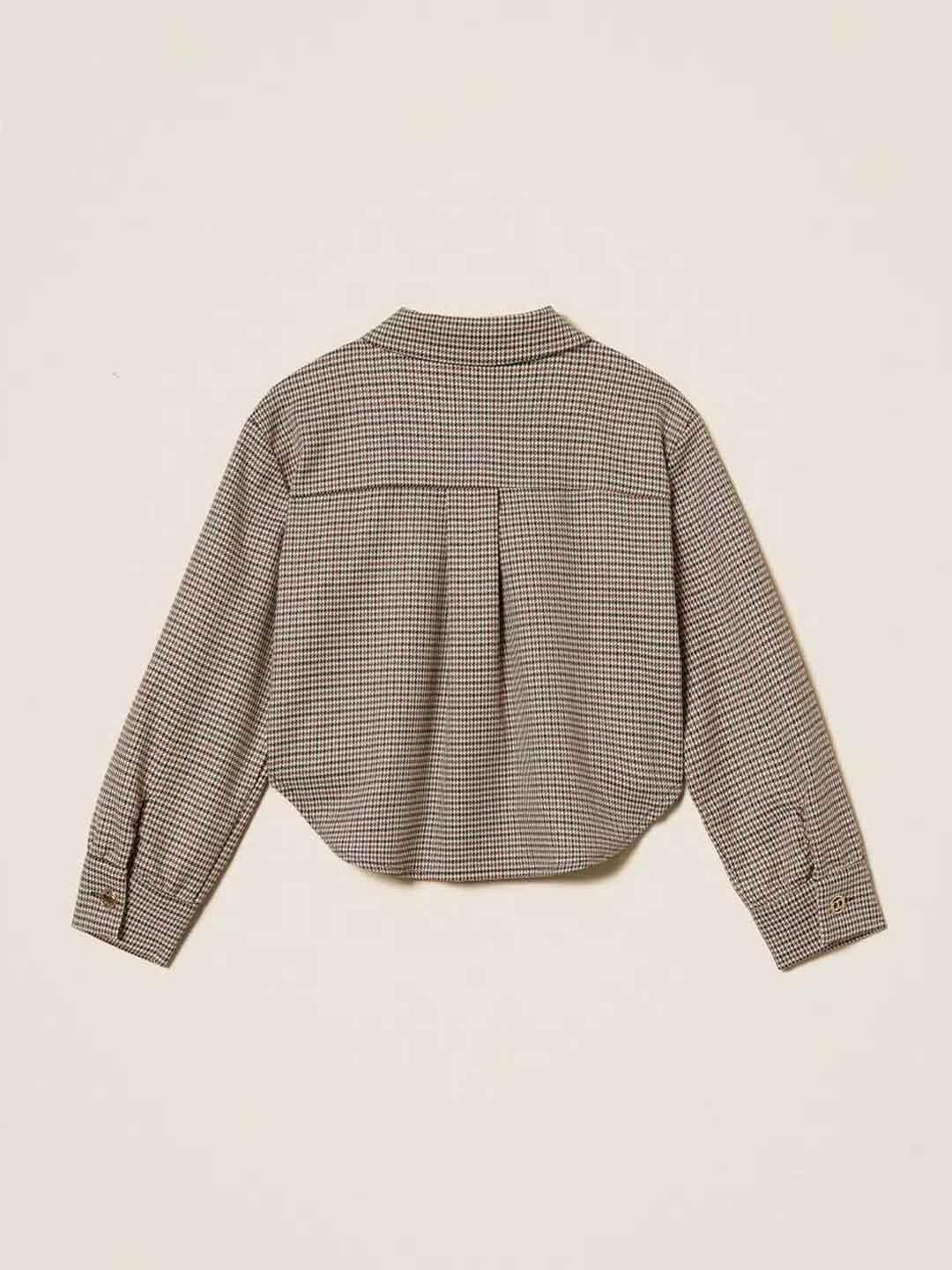 Twinset camicia kids a fantasia pied-de-poule
