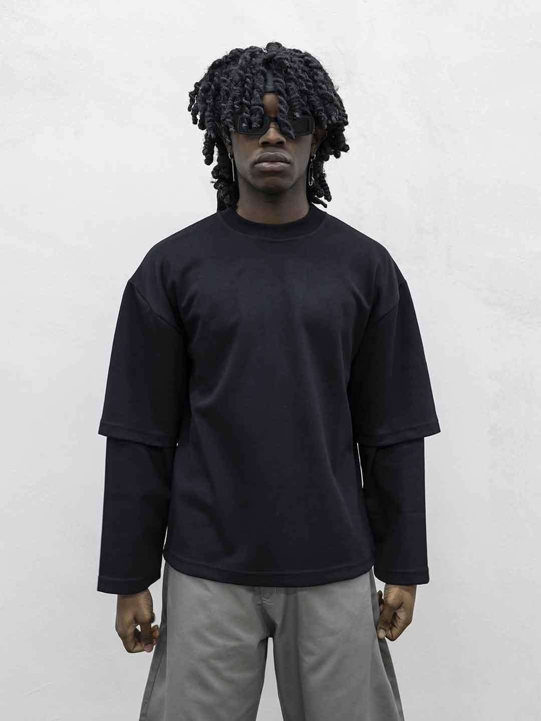 Present Day t-shirt nero doppia manica