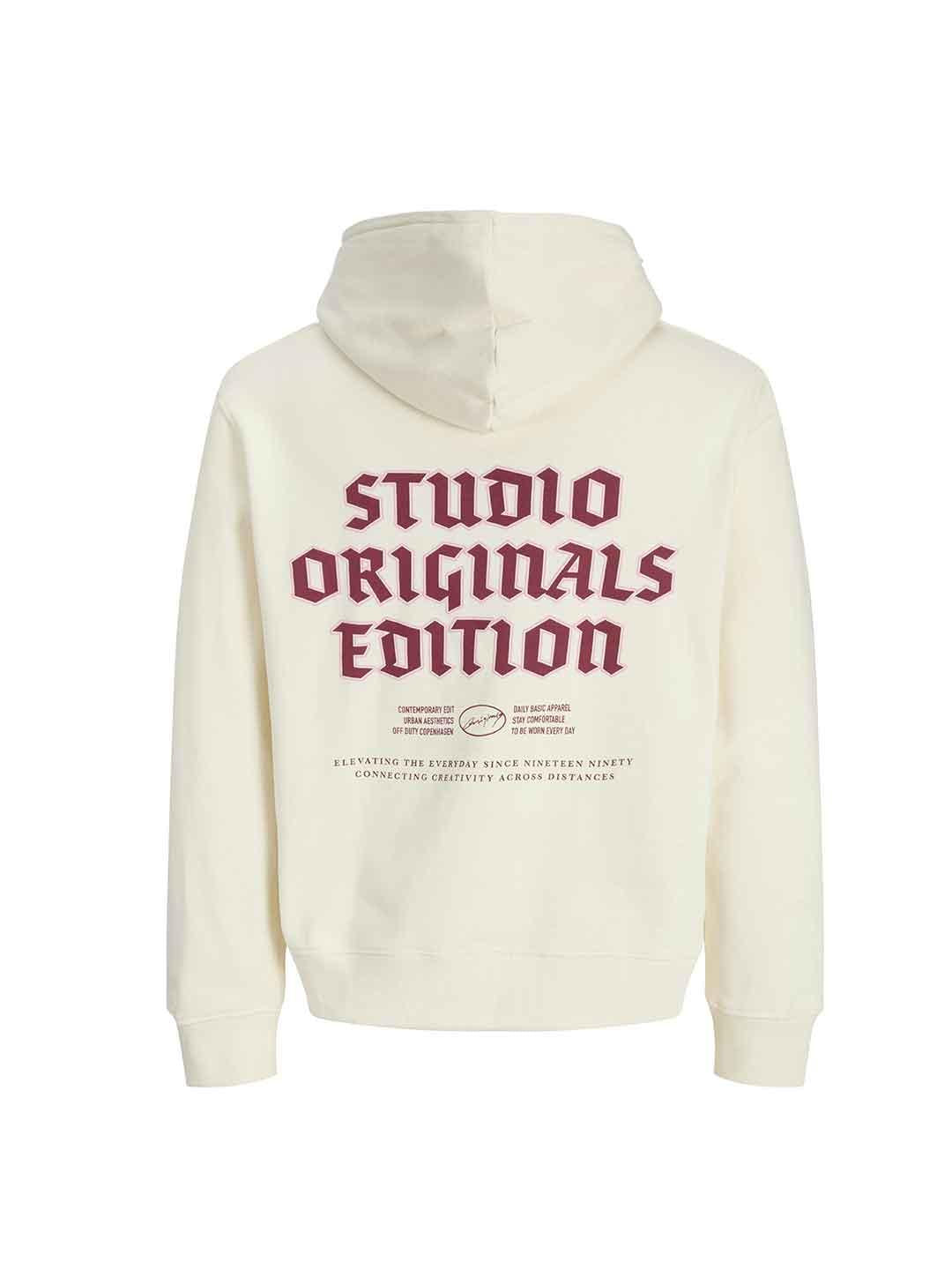 Jack & Jones felpa panna con cappuccio