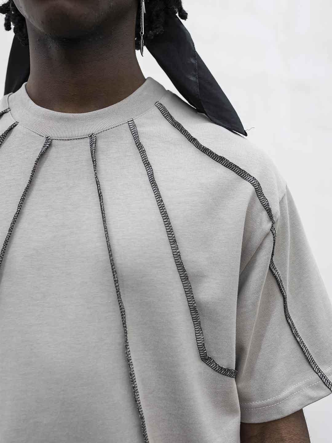 Present Day t-shirt beige con cuciture