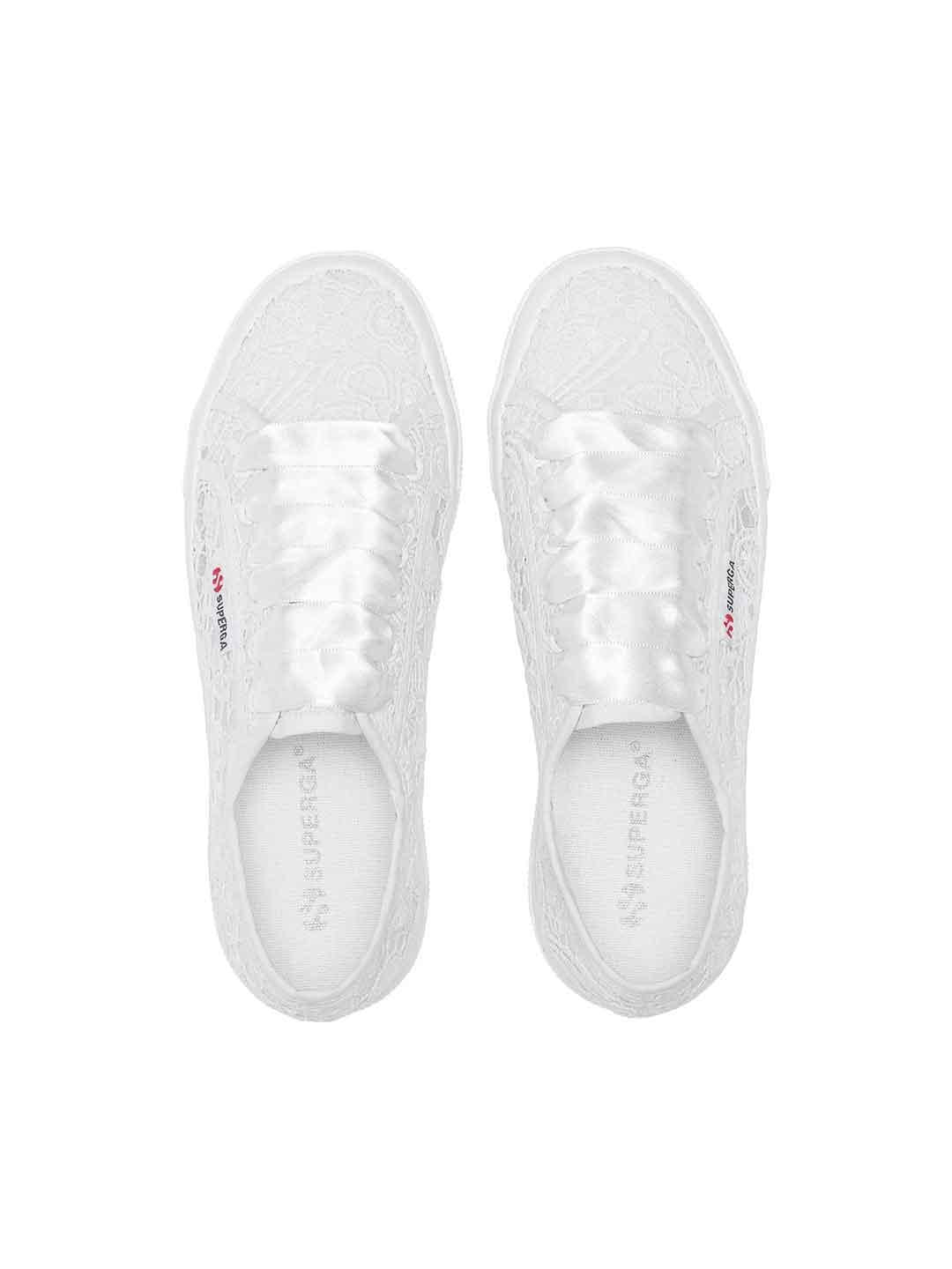 Superga 2740 Flower sneakers bianco in macrame<BR/>