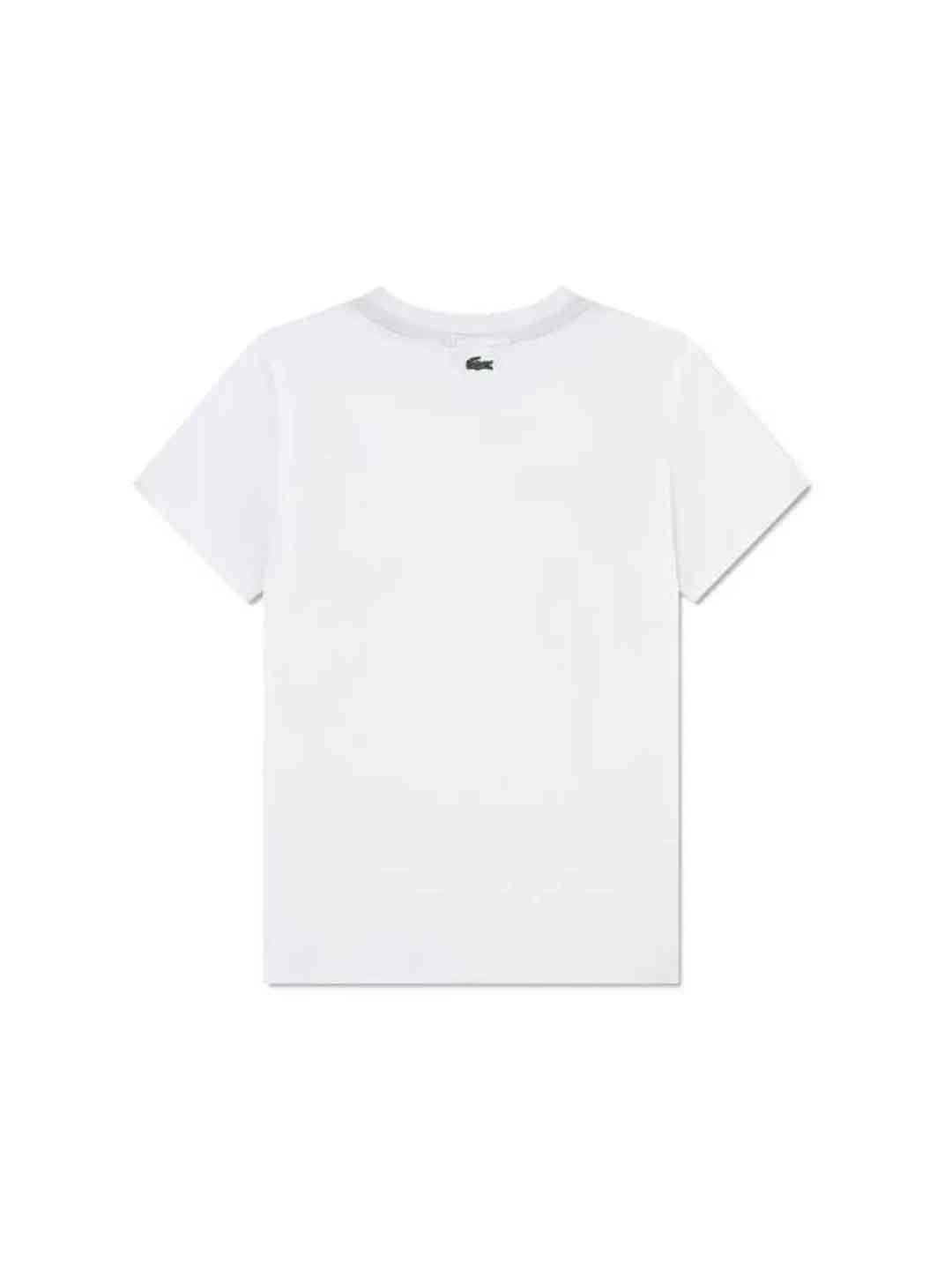 Lacoste t-shirt kids bianco con logo grande
