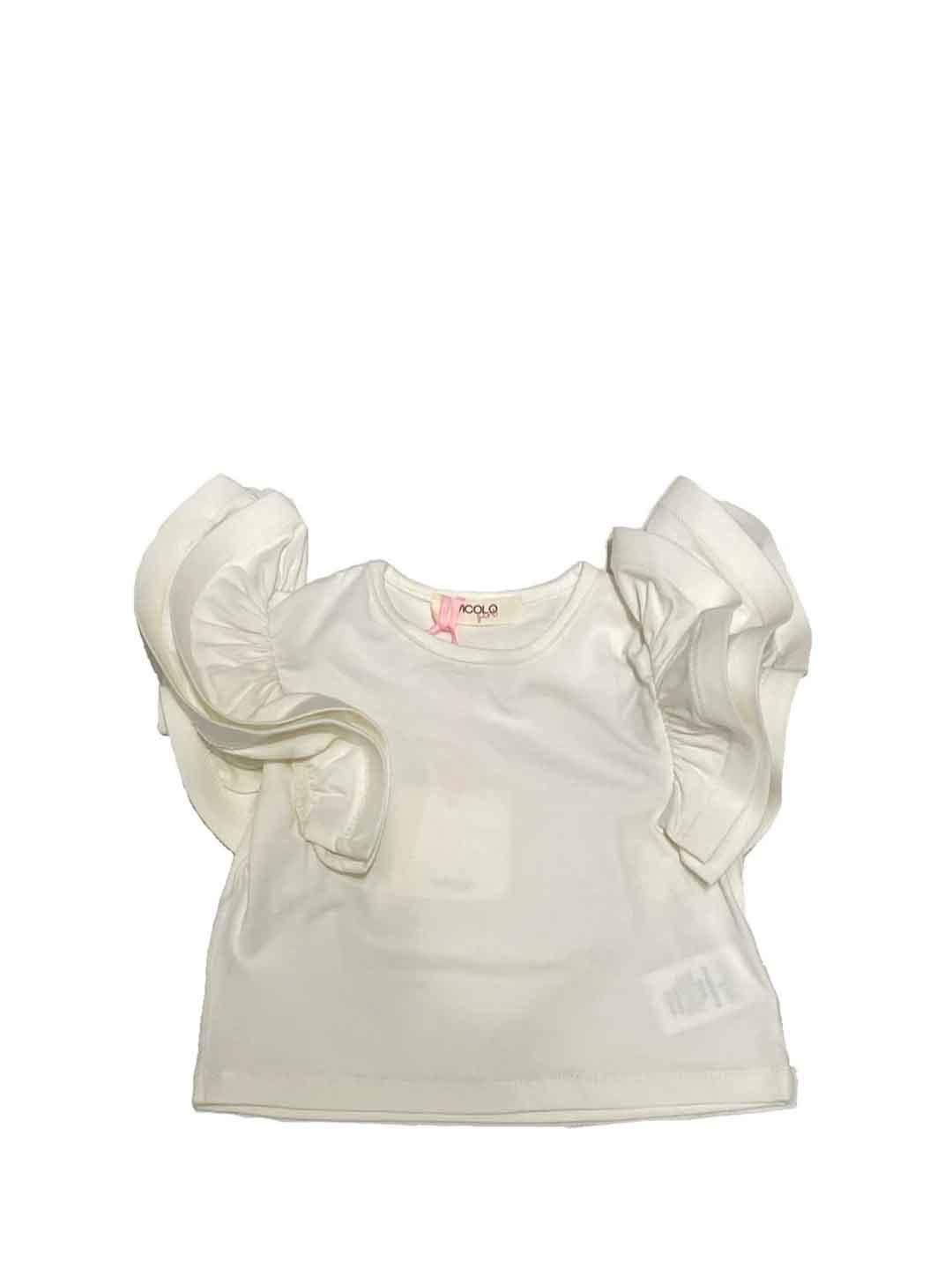 Vicolo t-shirt kids bianco con rouches