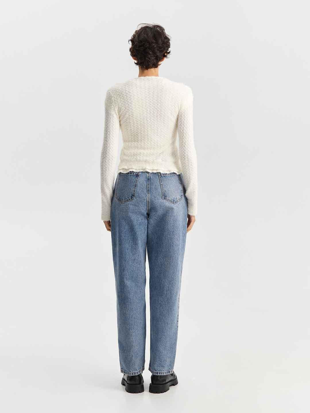 Eleh cardigan panna con lacci