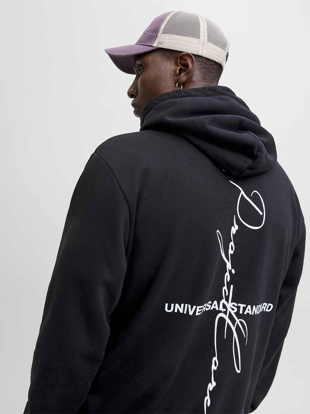 Jack & Jones felpe nero con cappuccio