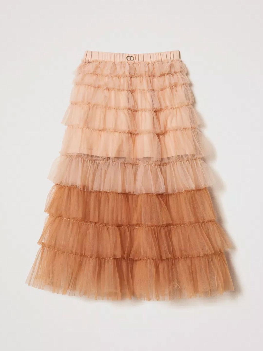 Twinset gonna kids beige lunga in tulle