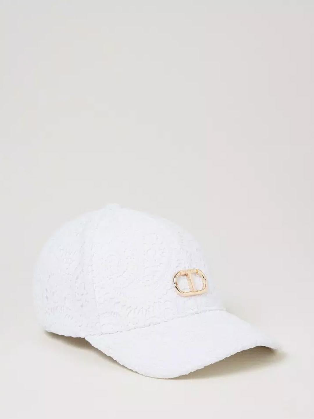 Twinset cappello kids bianco in pizzo