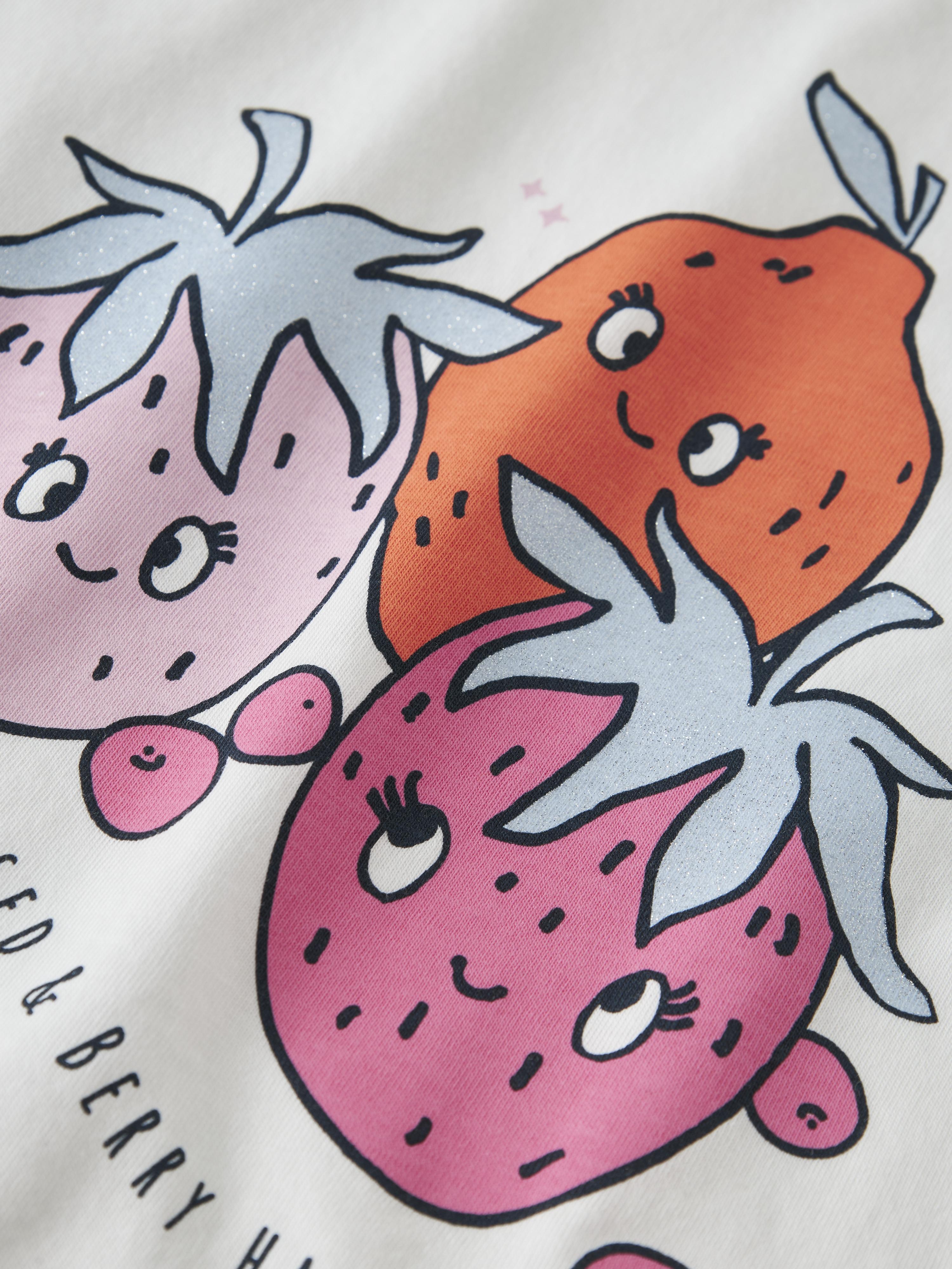 Name It t-shirt kids bianco con stampa fragole