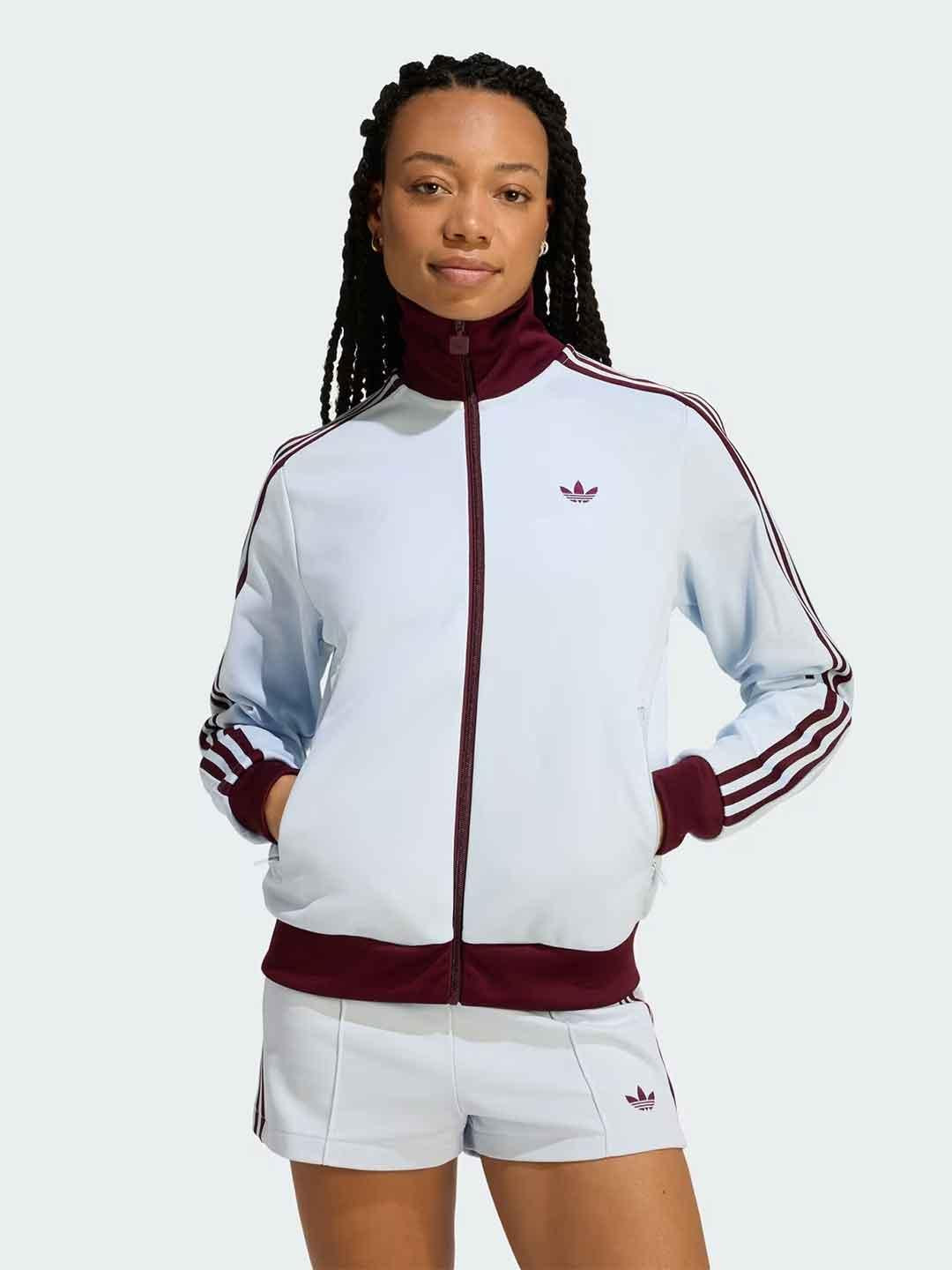 Adidas felpa celeste con bande bordeaux
