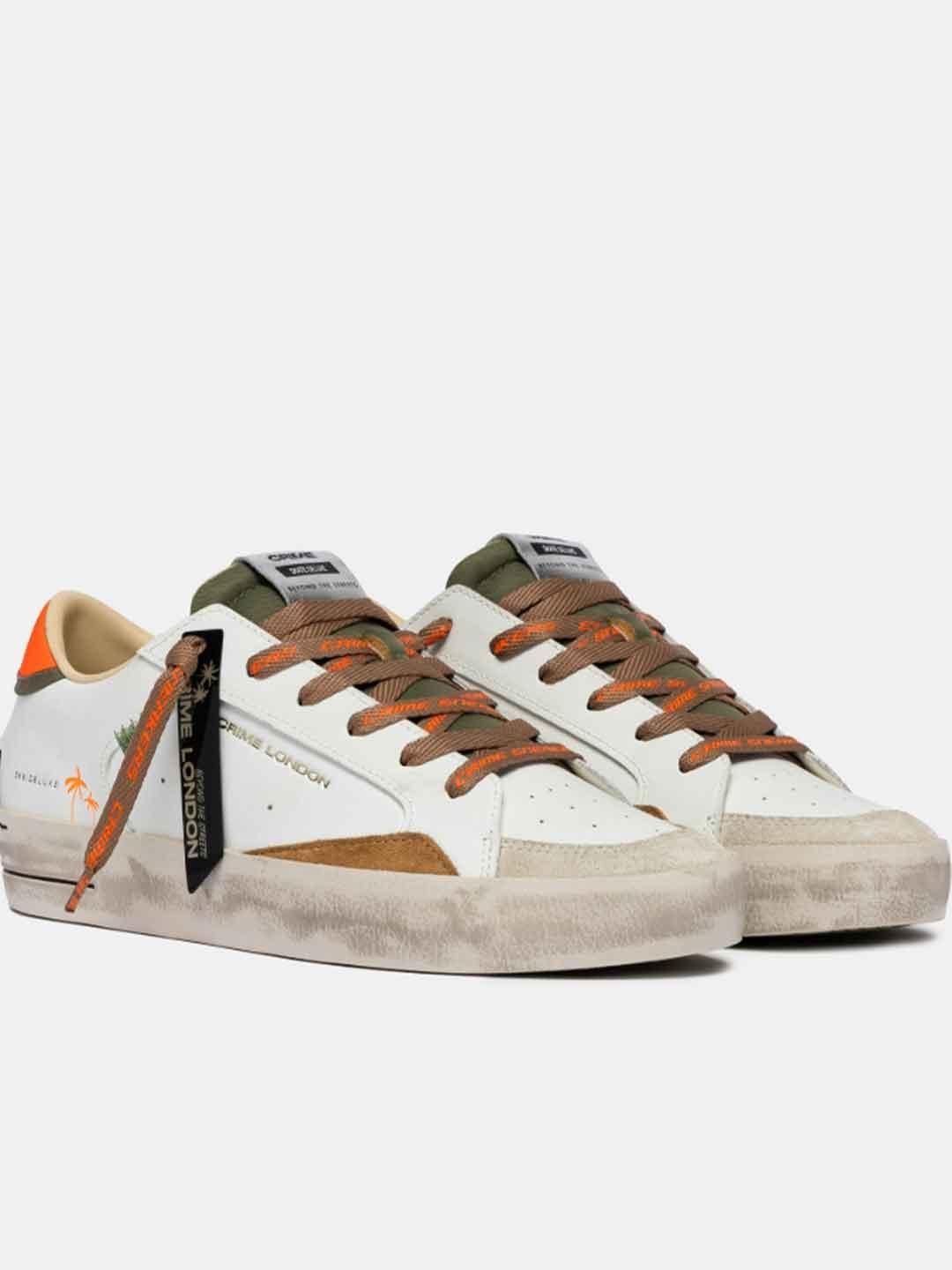 Crime SK8 Deluxe sneakers bianco e arancio