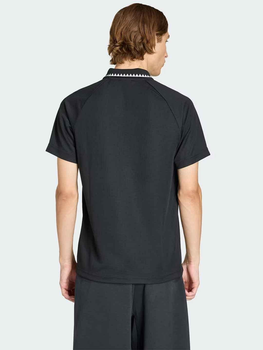 Adidas polo nera e bianco con zip