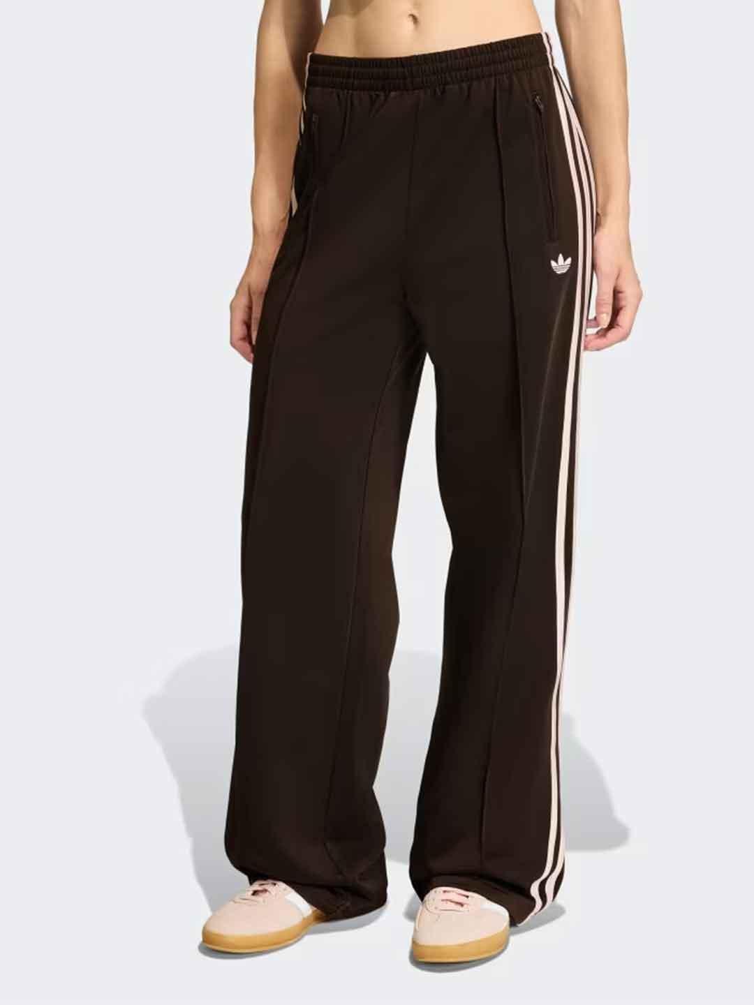 Adidas Firebird Loose pantalone marrone con bande rosa