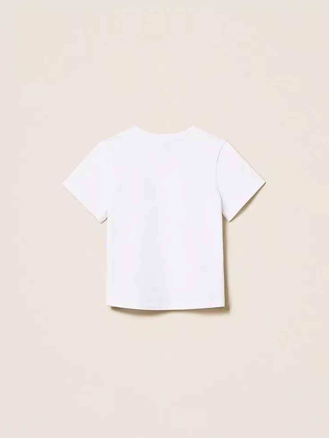 Twinset t-shirt kids bianco con logo multicolor